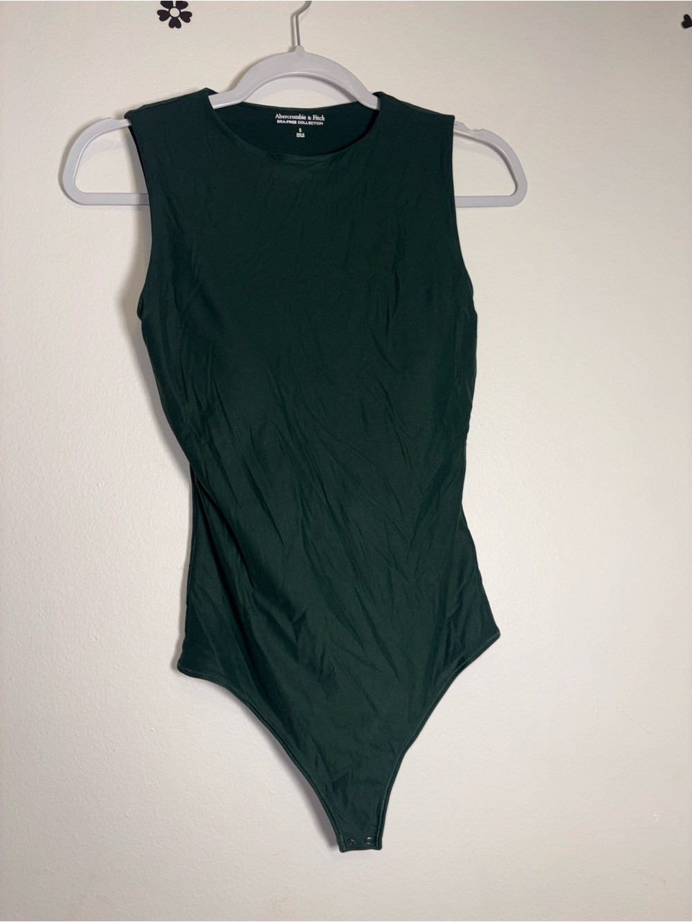 Abercrombie’s & Fitch Dark Green Sleeveless Bodysuit bra free